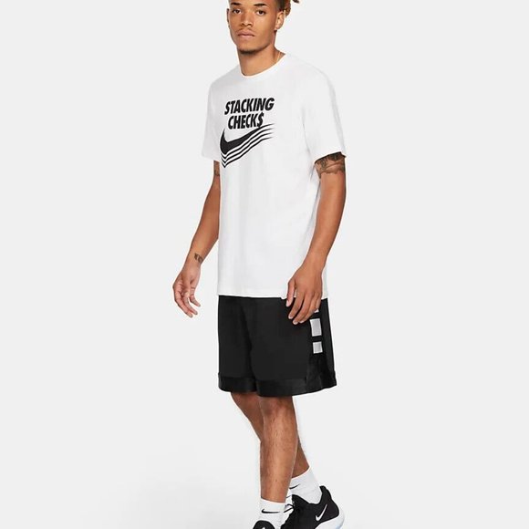 Nike- Men's Black with White Dri-Fit Elite Stripe Basketball Shorts- NWT - Picture 2 of 7